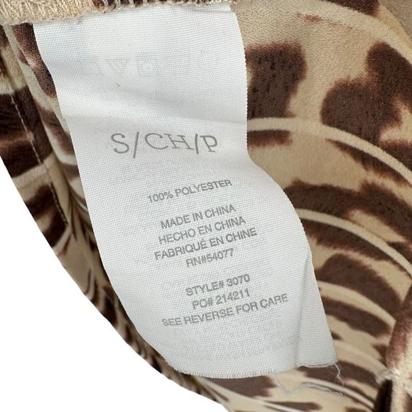 Cabi Top Size Small Women’s Leopard Ginger Bow Sleeveless Tank Shell Tan Brown - Picture 8 of 9